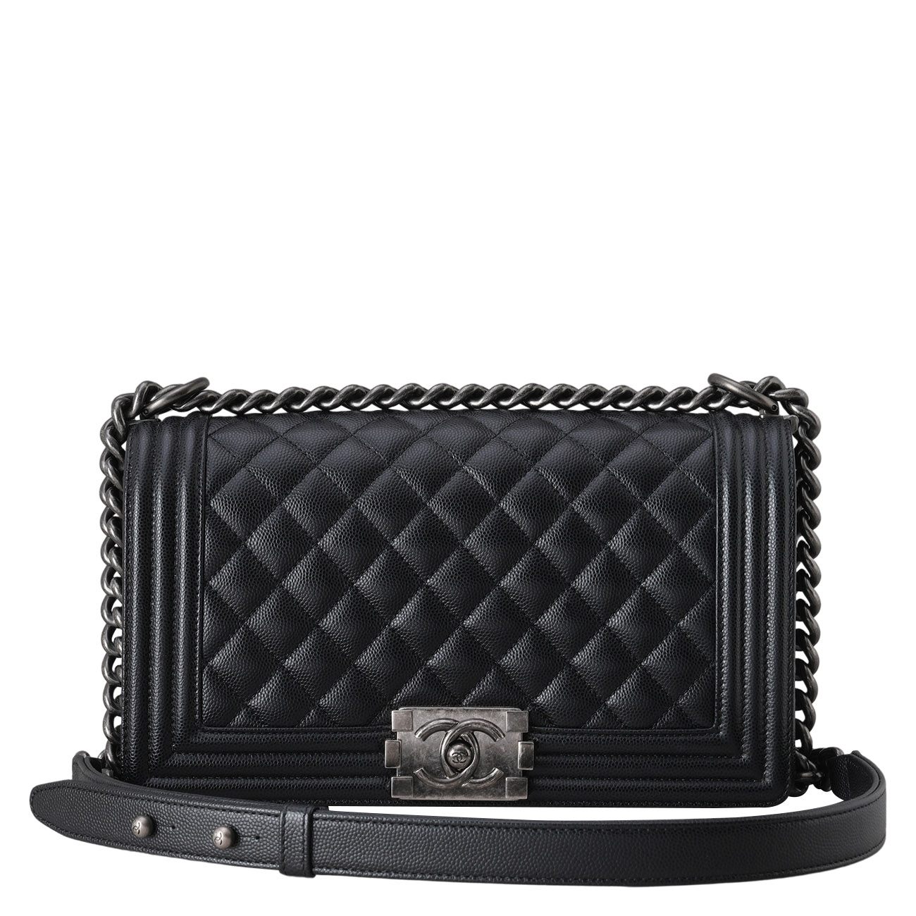 CHANEL(USED)샤넬 캐비어 보이샤넬 미듐 플랩백