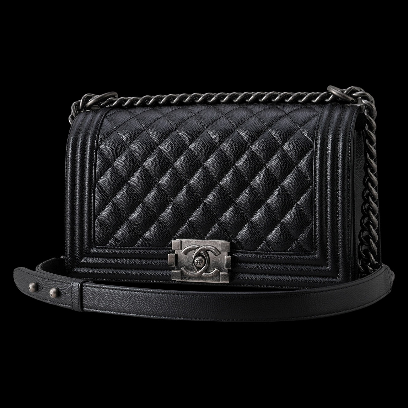 CHANEL(USED)샤넬 캐비어 보이샤넬 미듐 플랩백