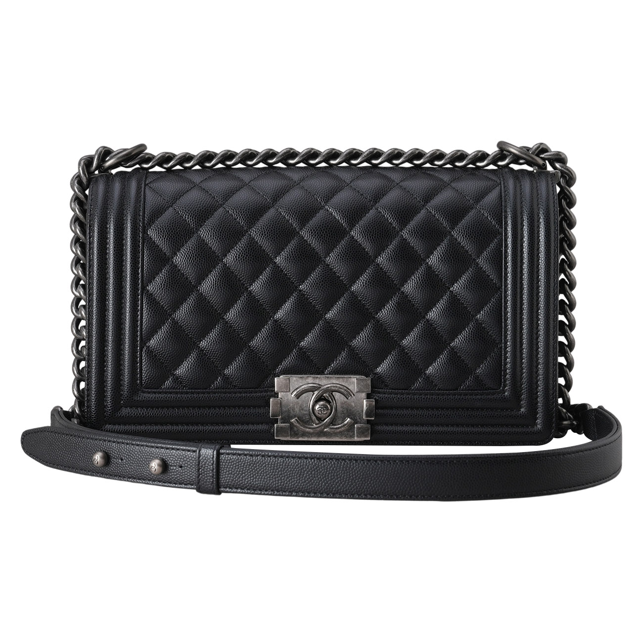 CHANEL(USED)샤넬 캐비어 보이샤넬 미듐 플랩백