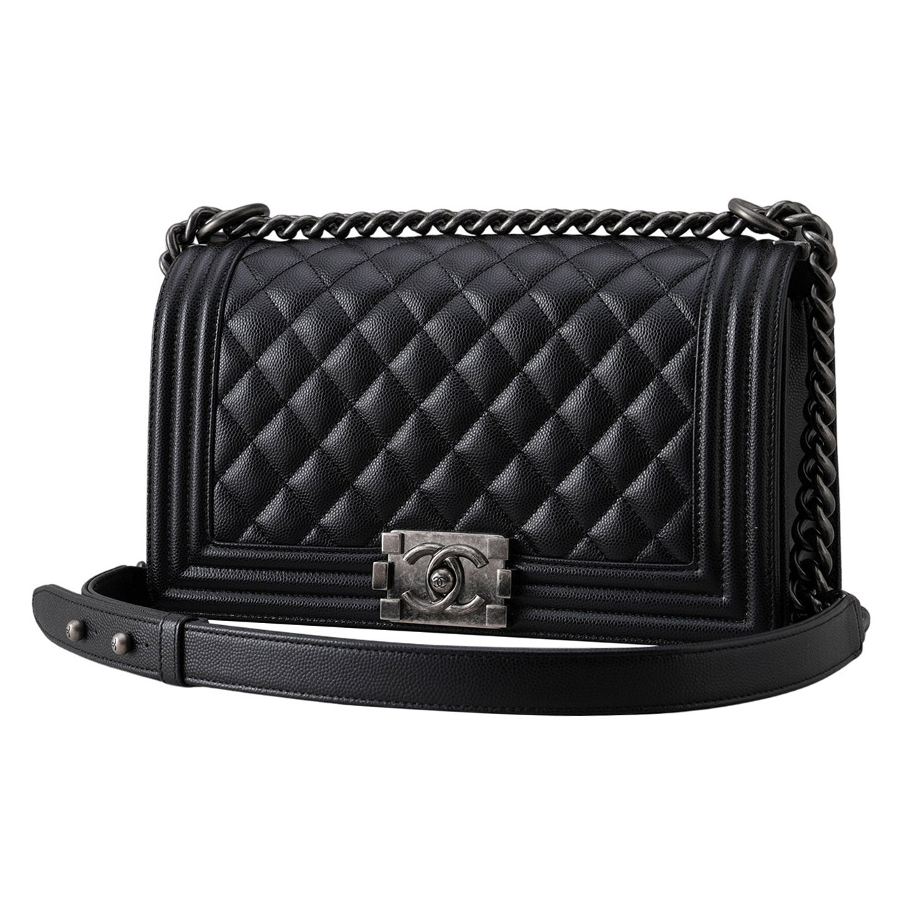 CHANEL(USED)샤넬 캐비어 보이샤넬 미듐 플랩백