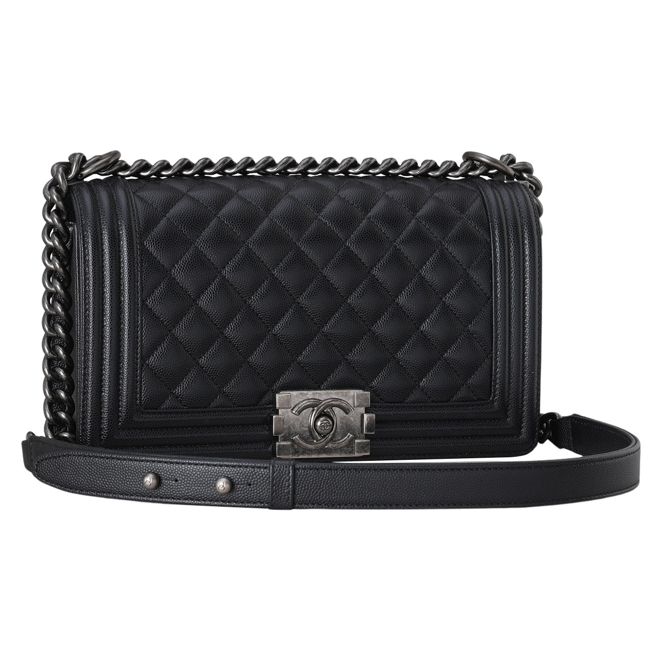 CHANEL(USED)샤넬 캐비어 보이샤넬 미듐 플랩백