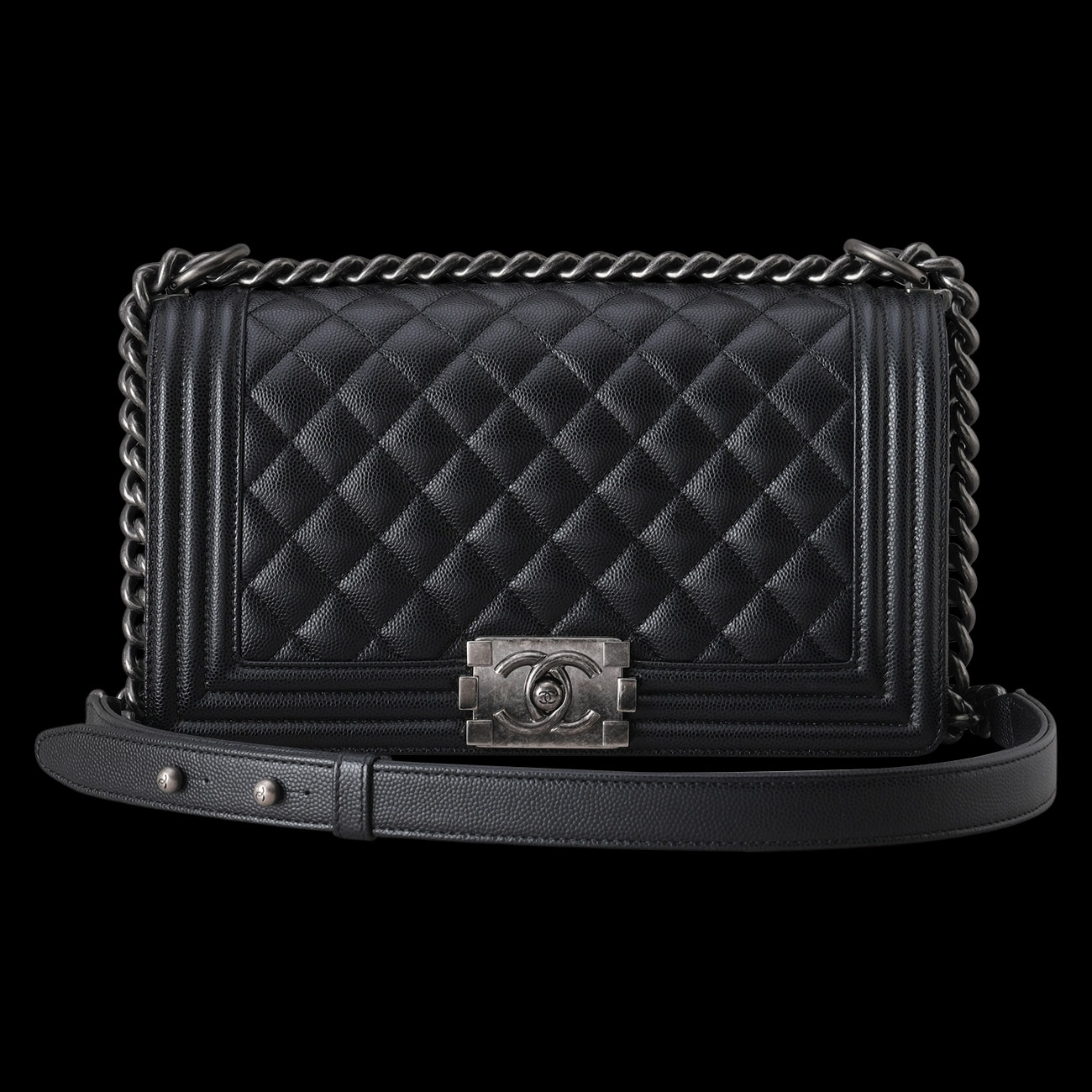 CHANEL(USED)샤넬 캐비어 보이샤넬 미듐 플랩백