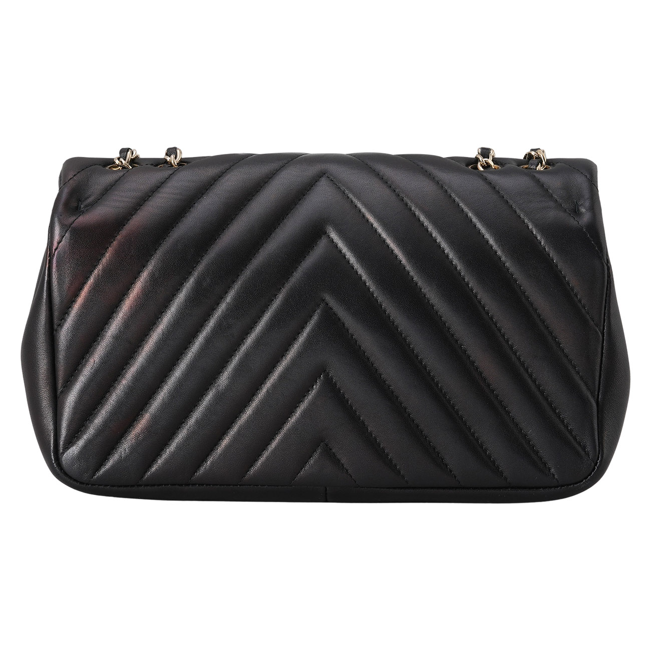 CHANEL(USED)샤넬 시즌 CC로고 램스킨 쉐브론 체인 숄더백