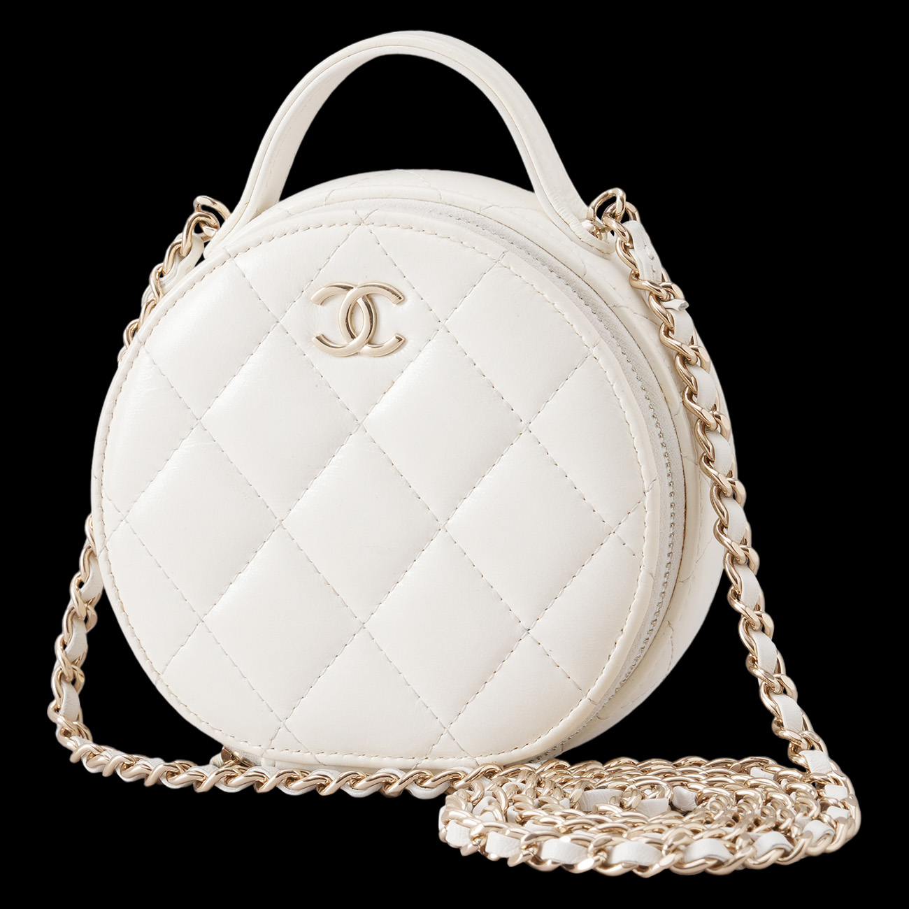 CHANEL(USED)샤넬 동그리 탑핸들 체인 크로스백