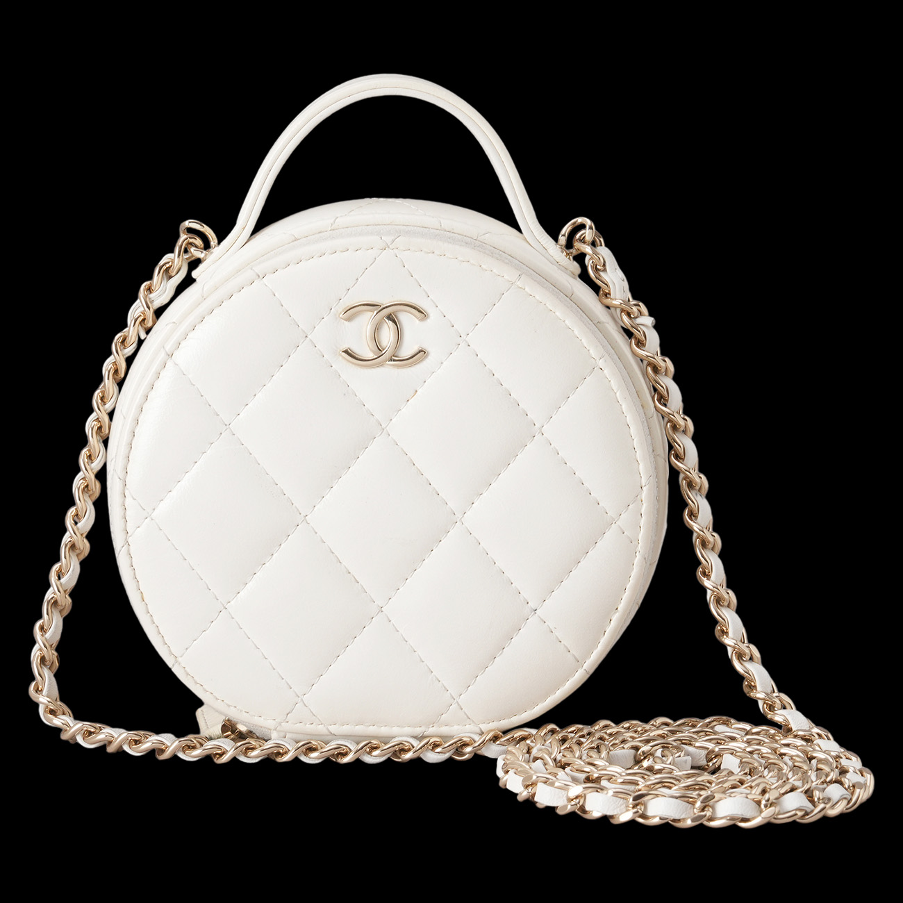 CHANEL(USED)샤넬 동그리 탑핸들 체인 크로스백