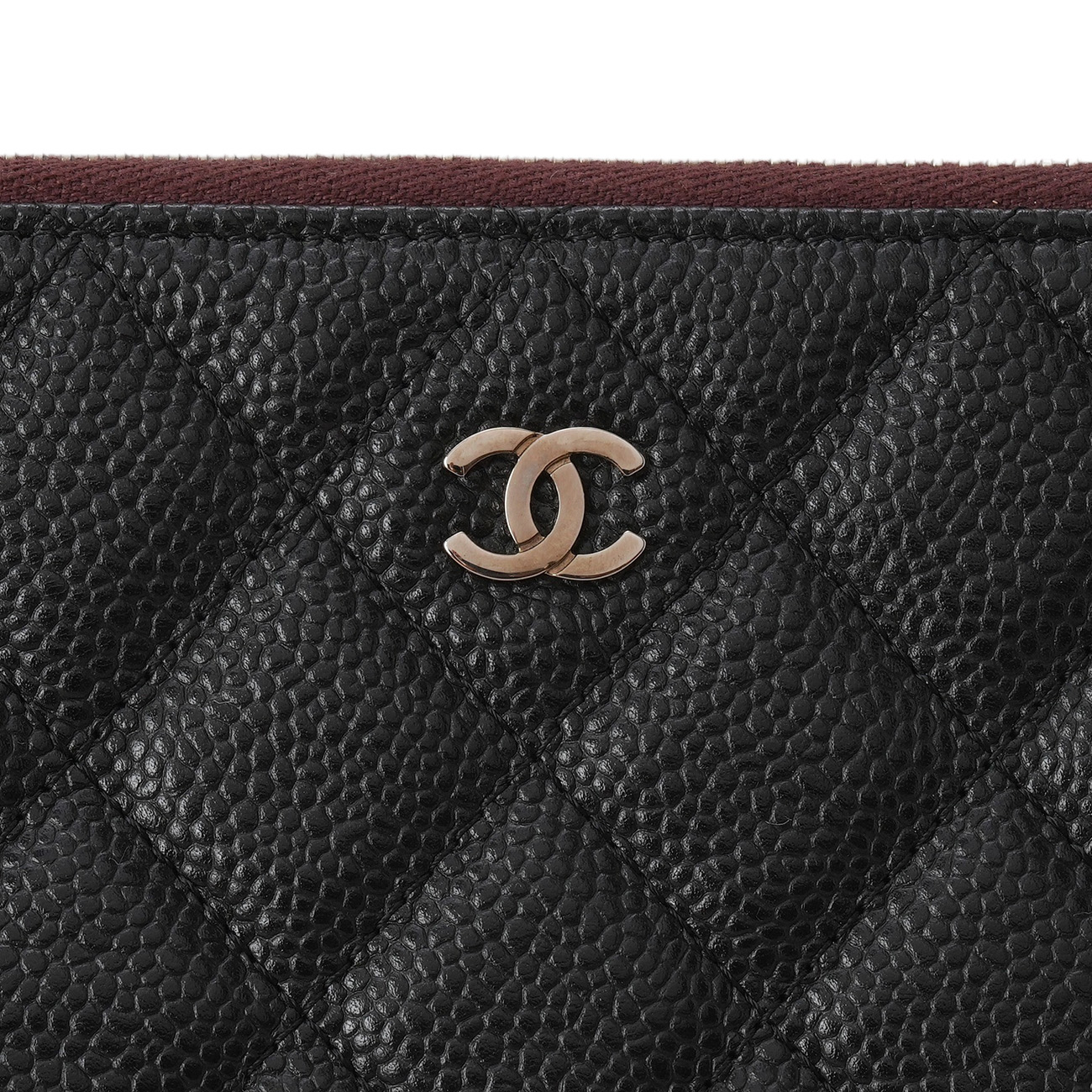 CHANEL(USED)샤넬 시즌 클래식 캐비어 스트랩 파우치
