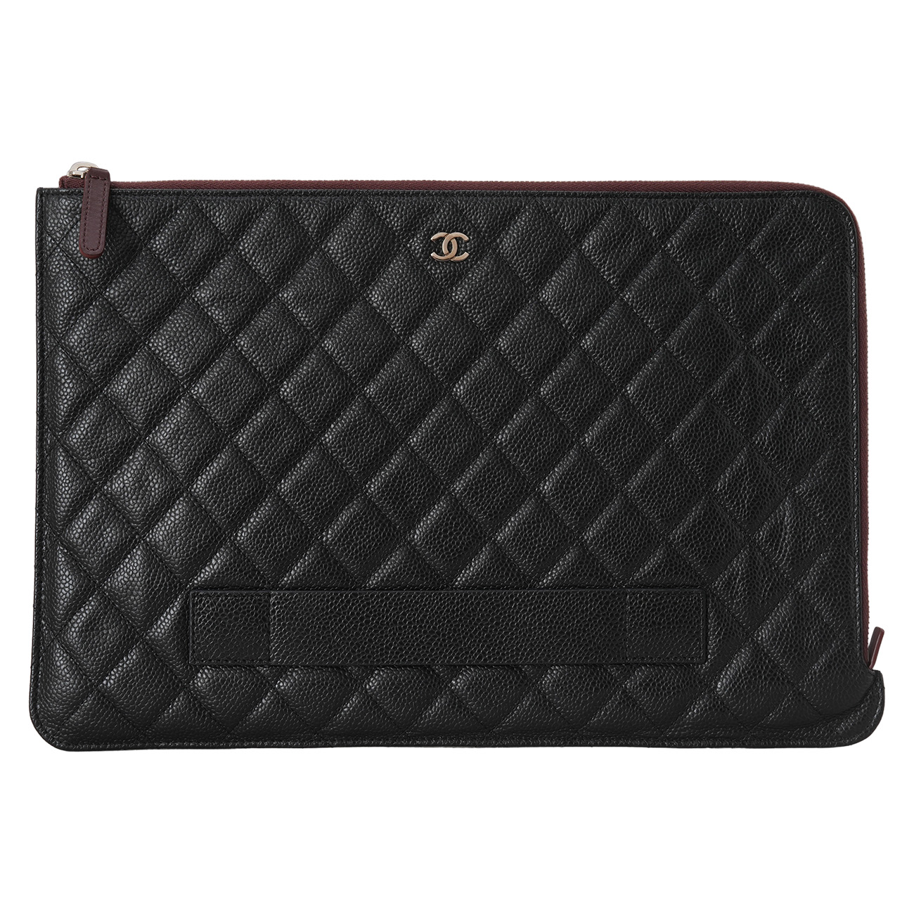 CHANEL(USED)샤넬 시즌 클래식 캐비어 스트랩 파우치