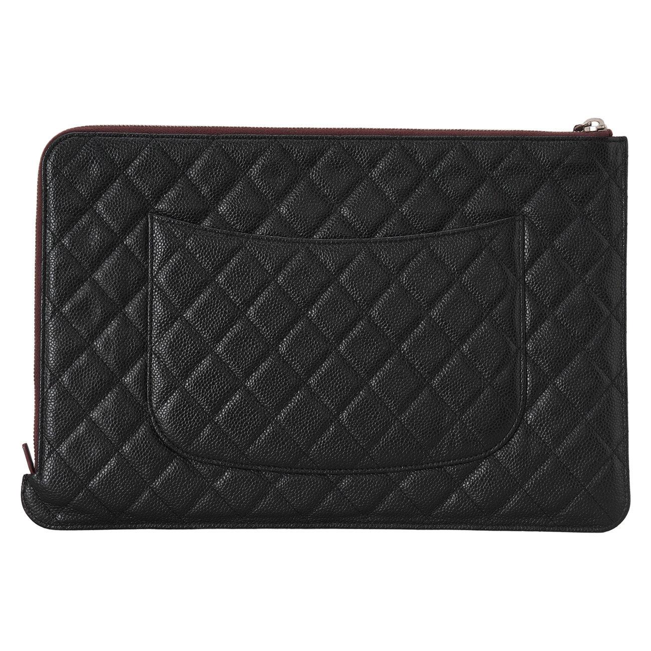 CHANEL(USED)샤넬 시즌 클래식 캐비어 스트랩 파우치