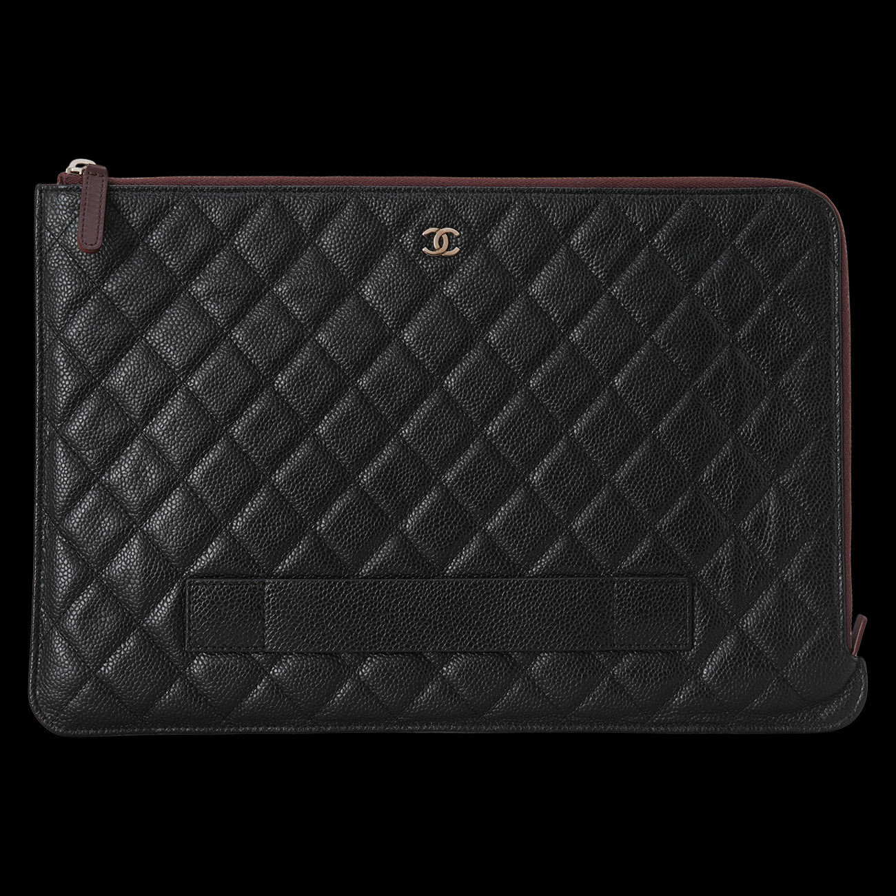 CHANEL(USED)샤넬 시즌 클래식 캐비어 스트랩 파우치