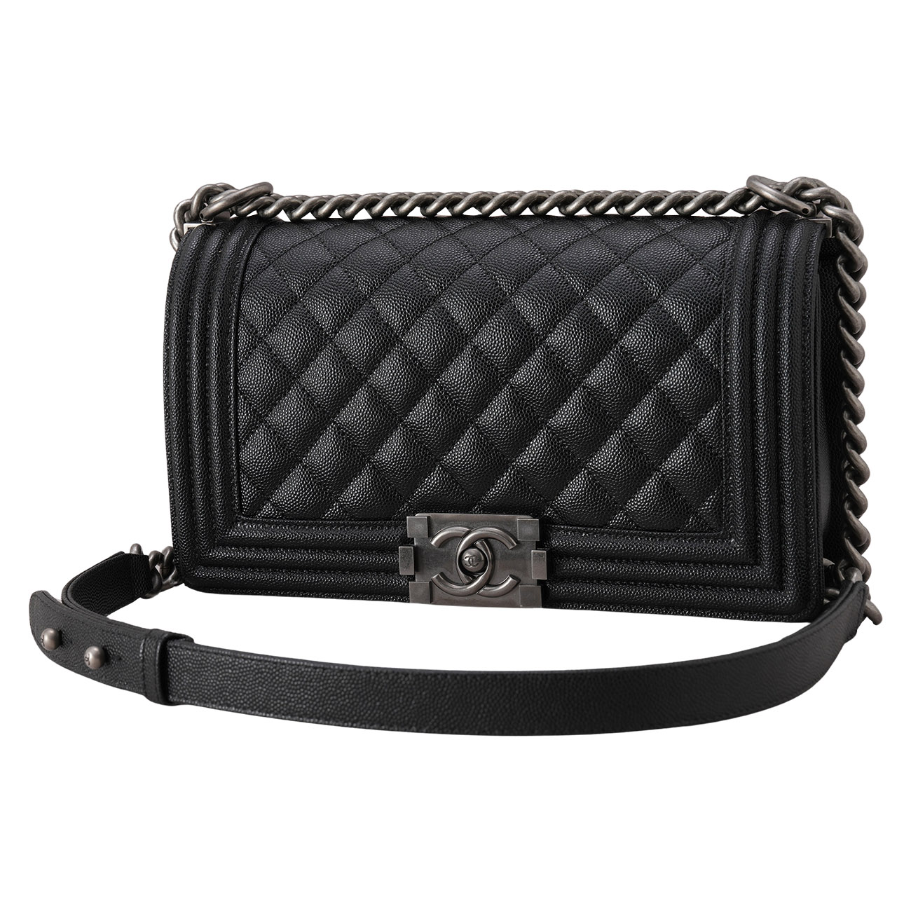 CHANEL(USED)샤넬 캐비어 보이샤넬 미듐 플랩백