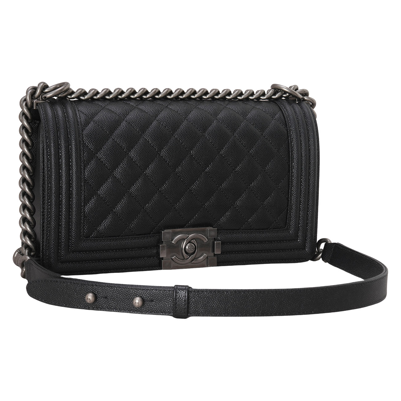 CHANEL(USED)샤넬 캐비어 보이샤넬 미듐 플랩백