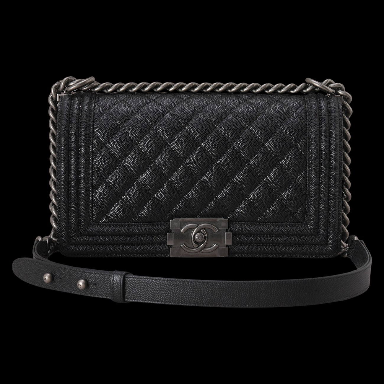 CHANEL(USED)샤넬 캐비어 보이샤넬 미듐 플랩백