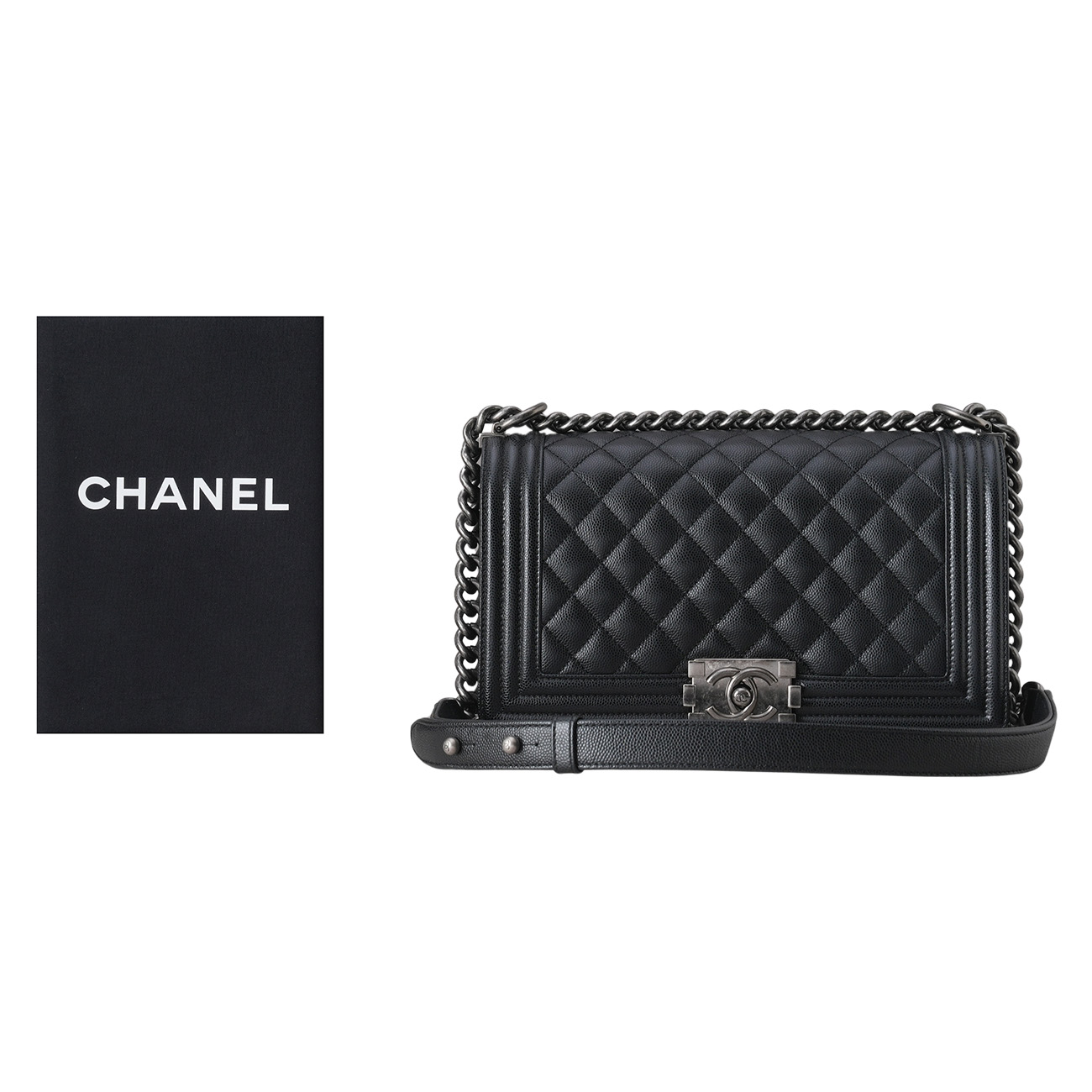CHANEL(USED)샤넬 캐비어 보이샤넬 미듐 플랩백
