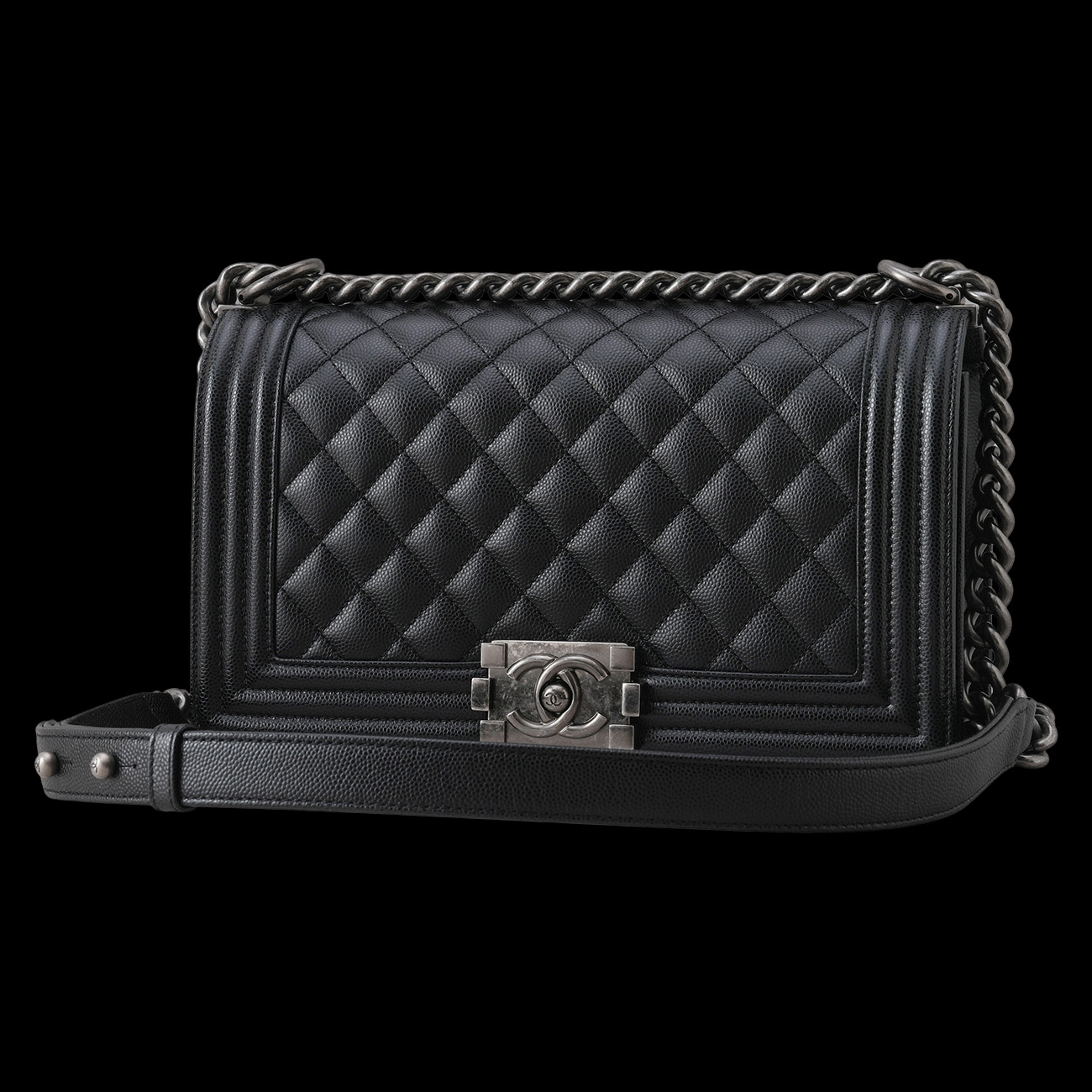 CHANEL(USED)샤넬 캐비어 보이샤넬 미듐 플랩백