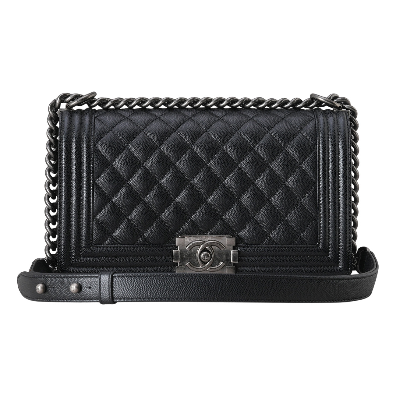 CHANEL(USED)샤넬 캐비어 보이샤넬 미듐 플랩백