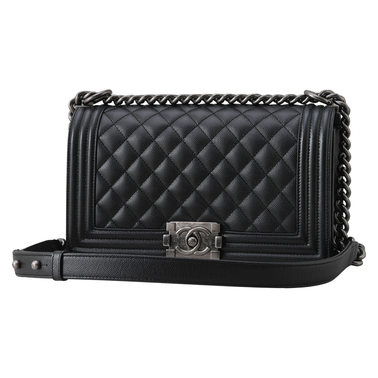 CHANEL(USED)샤넬 캐비어 보이샤넬 미듐 플랩백