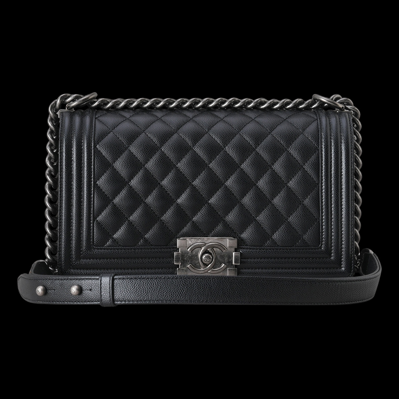 CHANEL(USED)샤넬 캐비어 보이샤넬 미듐 플랩백