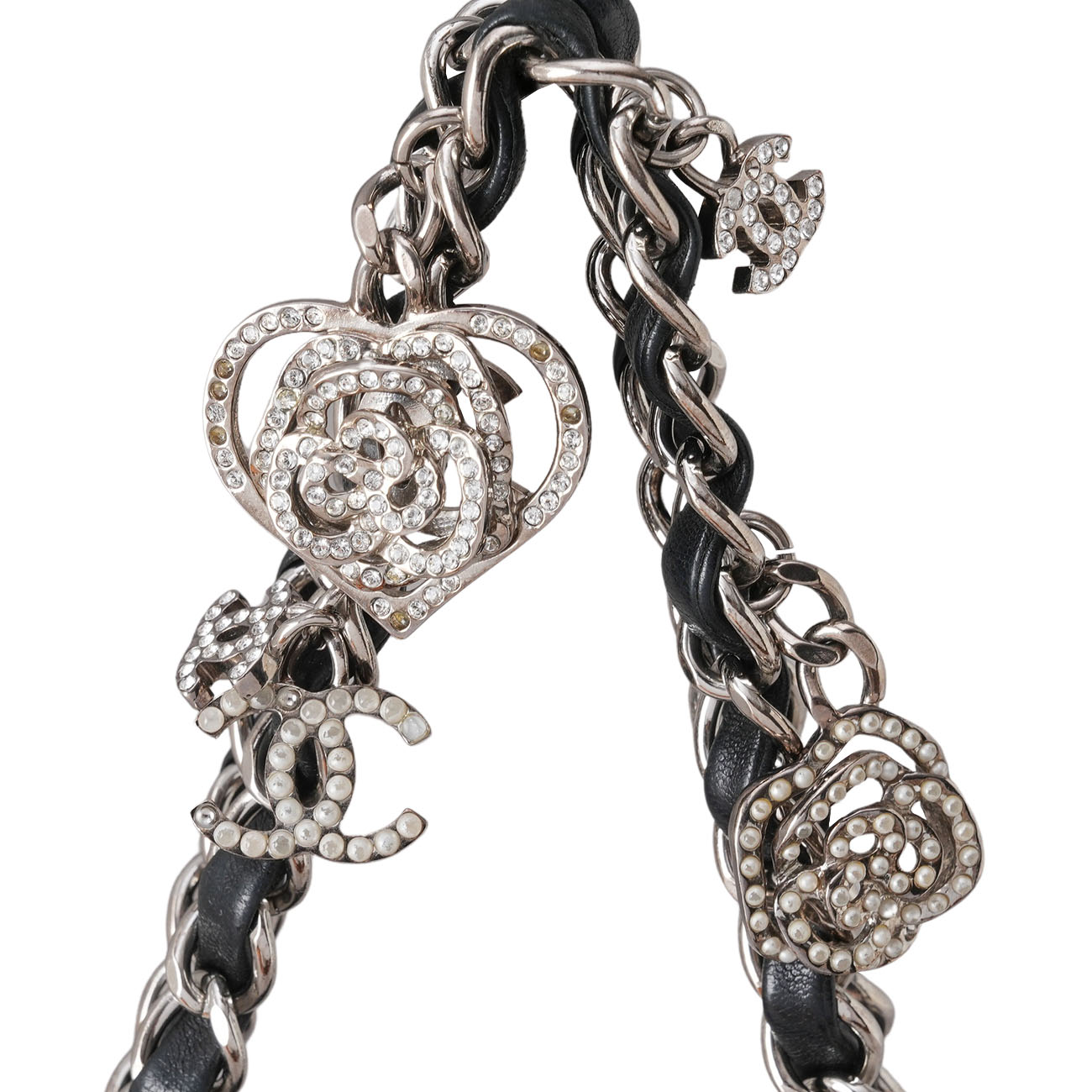 CHANEL(USED)샤넬 시즌 램스킨 CC로고 참 장식 체인 크로스백