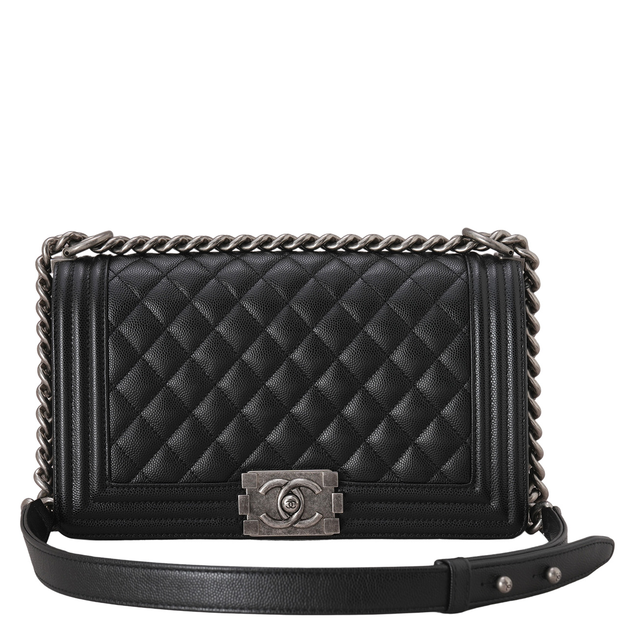 CHANEL(USED)샤넬 캐비어 보이백 미듐