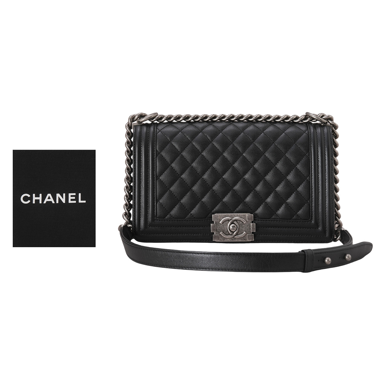 CHANEL(USED)샤넬 캐비어 보이백 미듐
