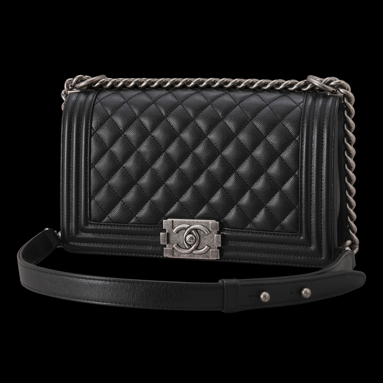 CHANEL(USED)샤넬 캐비어 보이백 미듐