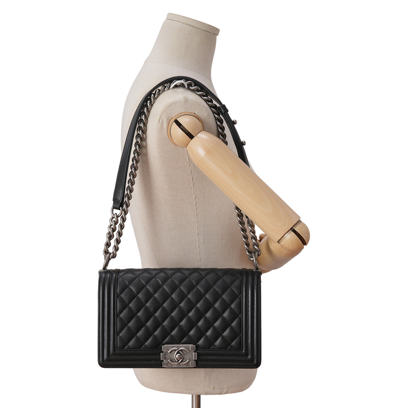 CHANEL(USED)샤넬 캐비어 보이백 미듐