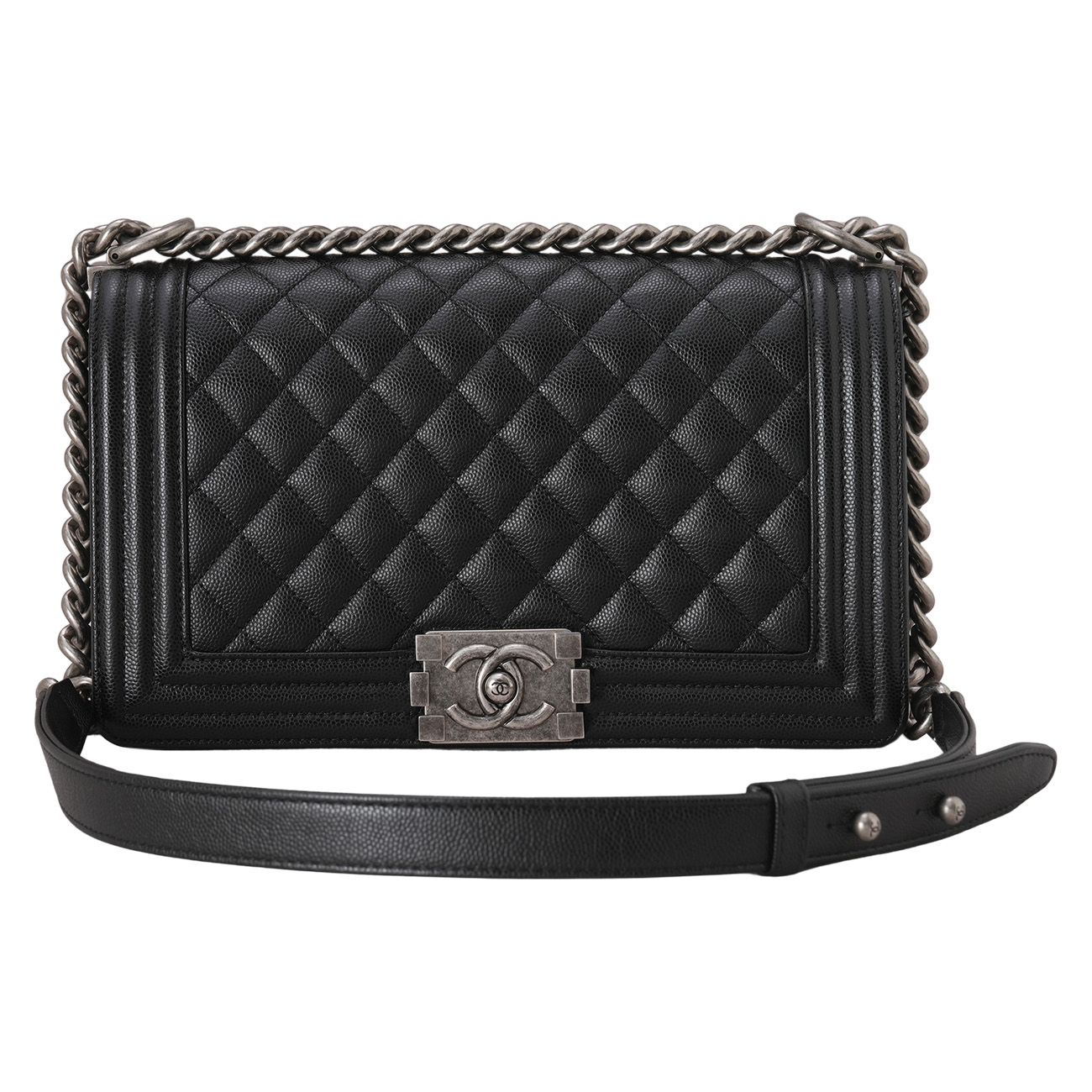 CHANEL(USED)샤넬 캐비어 보이백 미듐