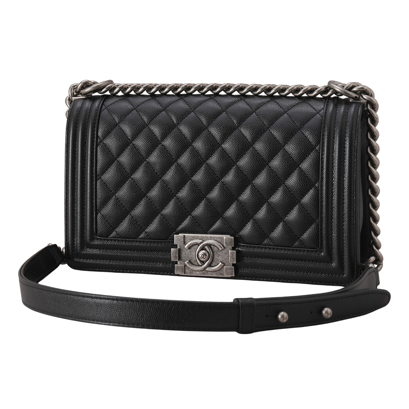 CHANEL(USED)샤넬 캐비어 보이백 미듐