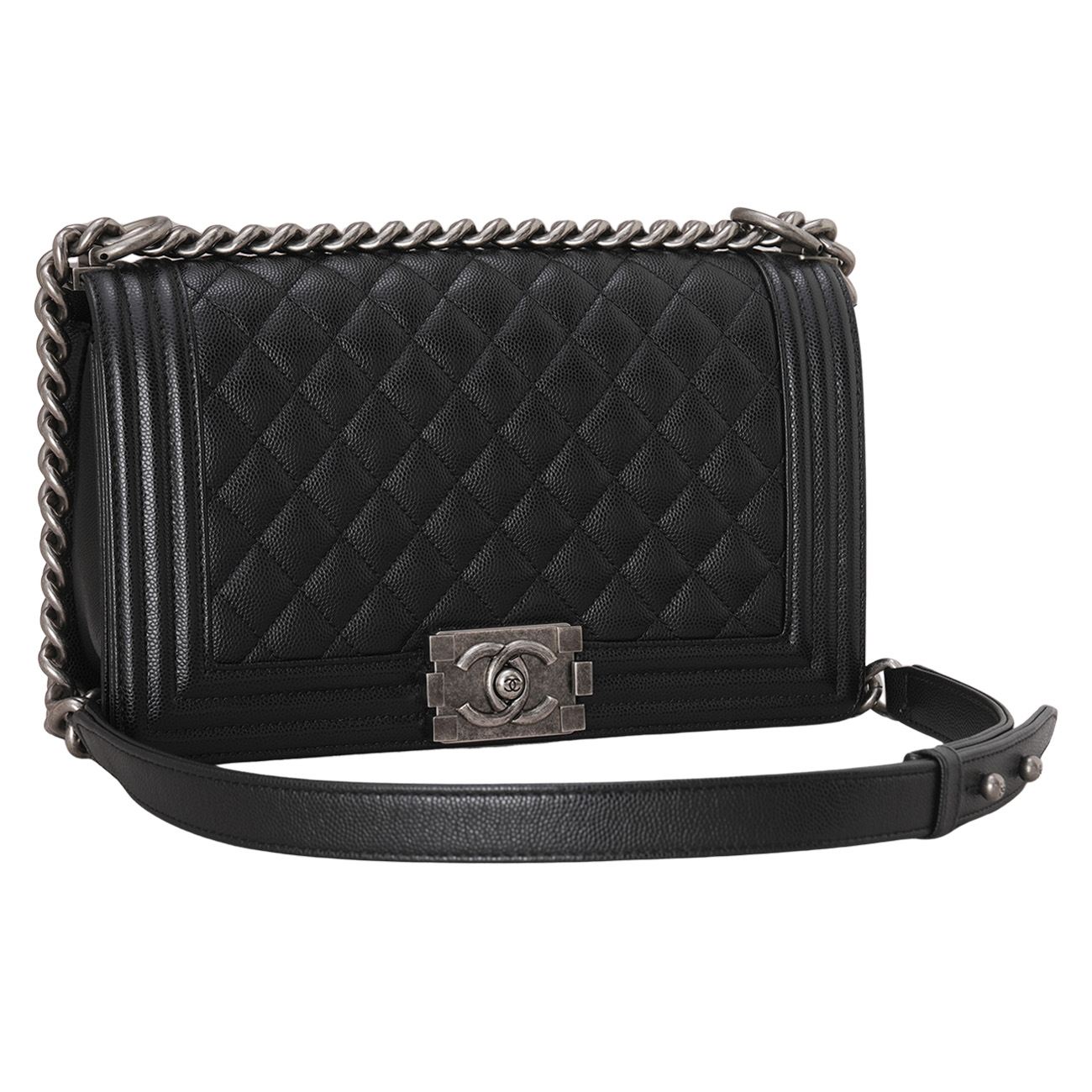 CHANEL(USED)샤넬 캐비어 보이백 미듐