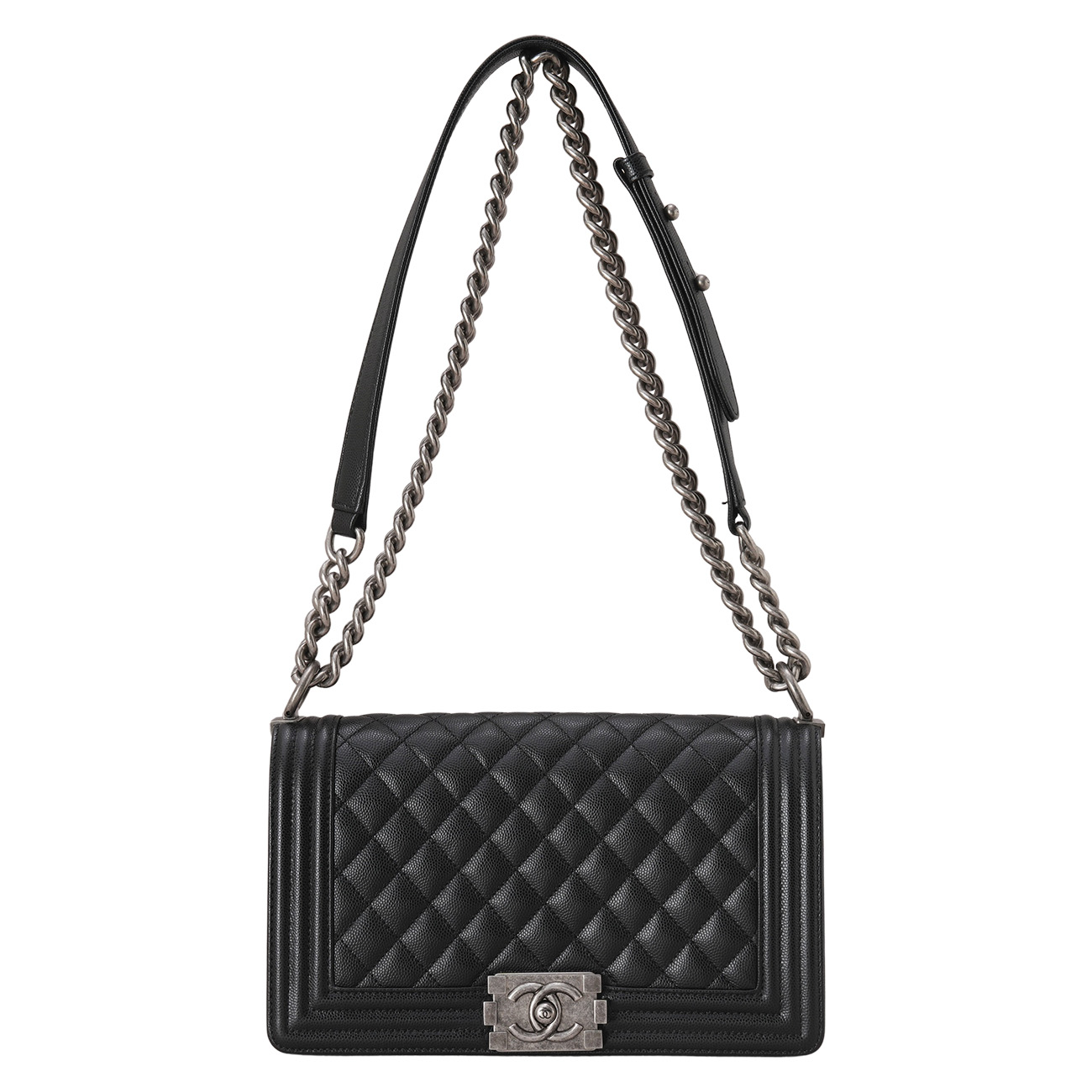 CHANEL(USED)샤넬 캐비어 보이백 미듐