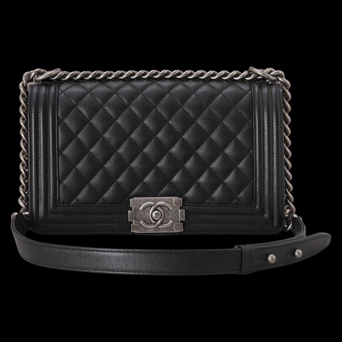 CHANEL(USED)샤넬 캐비어 보이백 미듐
