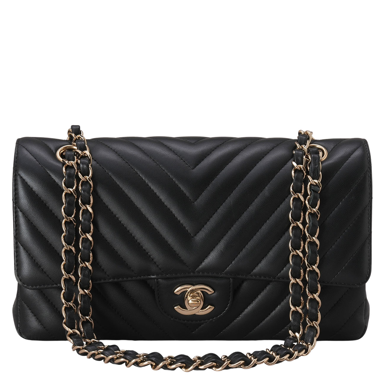 CHANEL(USED)샤넬 램스킨 쉐브론 클래식 미듐 플랩백