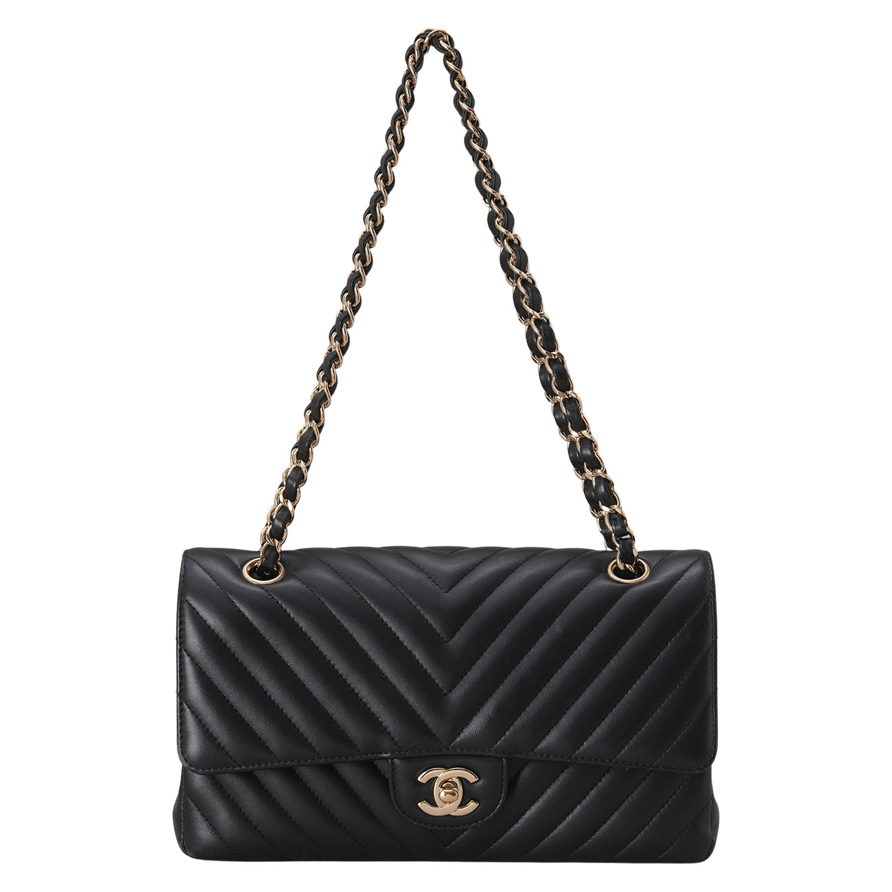 CHANEL(USED)샤넬 램스킨 쉐브론 클래식 미듐 플랩백
