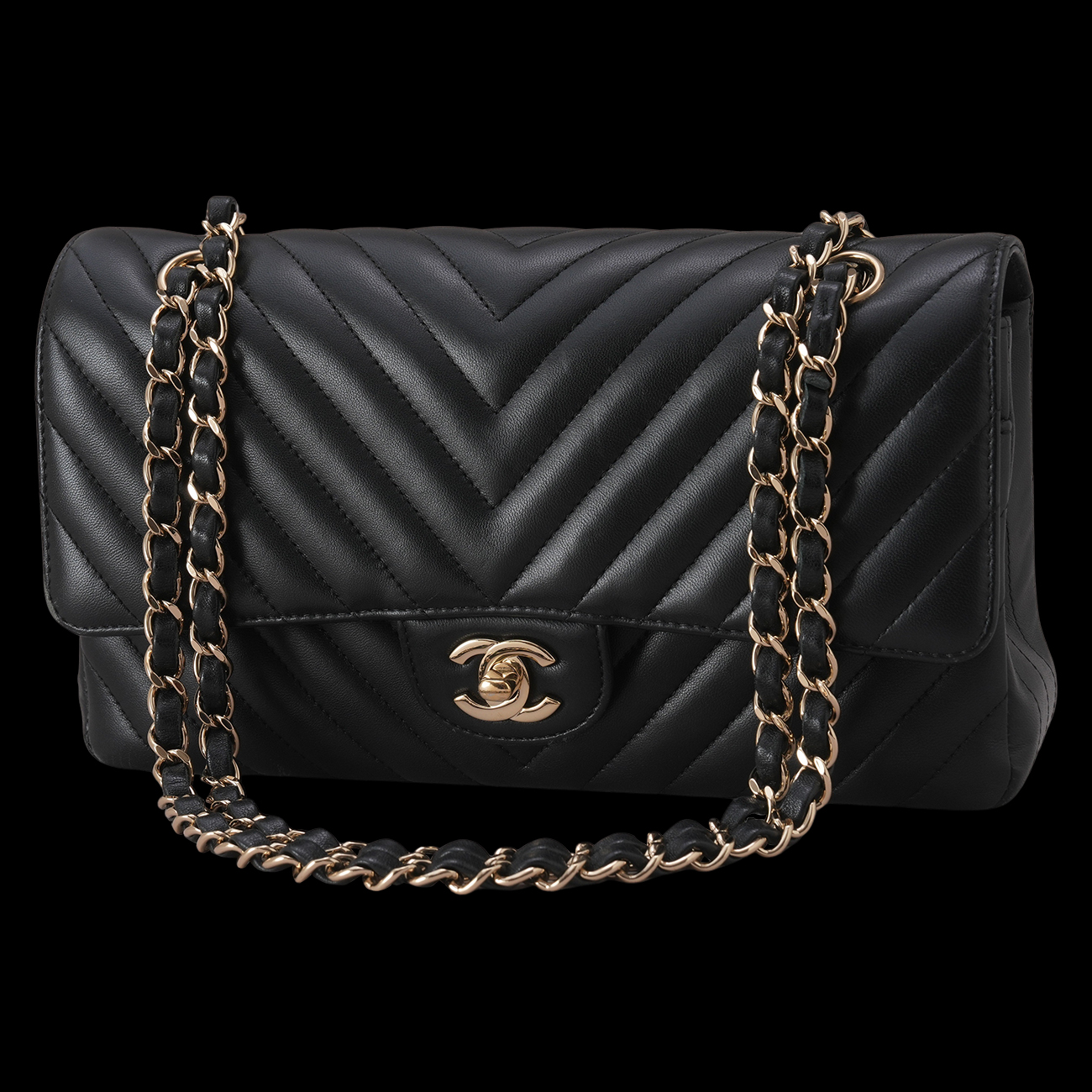 CHANEL(USED)샤넬 램스킨 쉐브론 클래식 미듐 플랩백