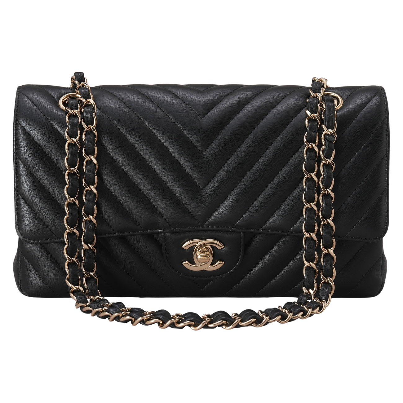 CHANEL(USED)샤넬 램스킨 쉐브론 클래식 미듐 플랩백