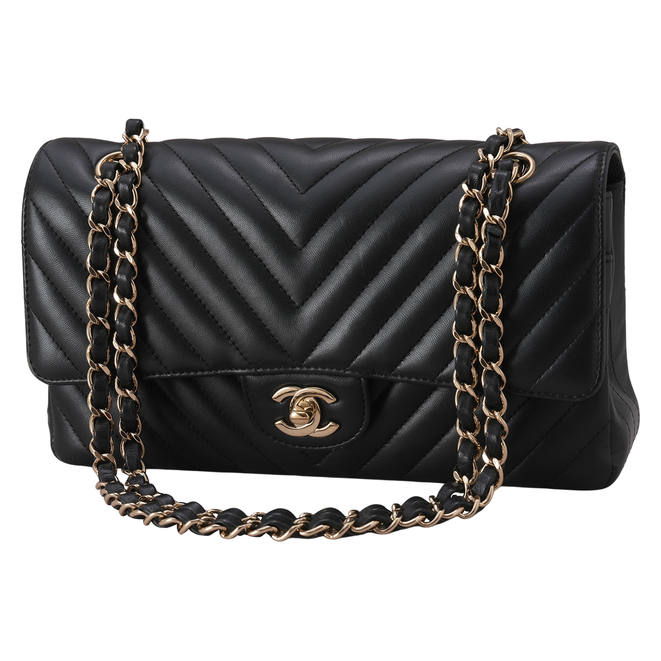 CHANEL(USED)샤넬 램스킨 쉐브론 클래식 미듐 플랩백