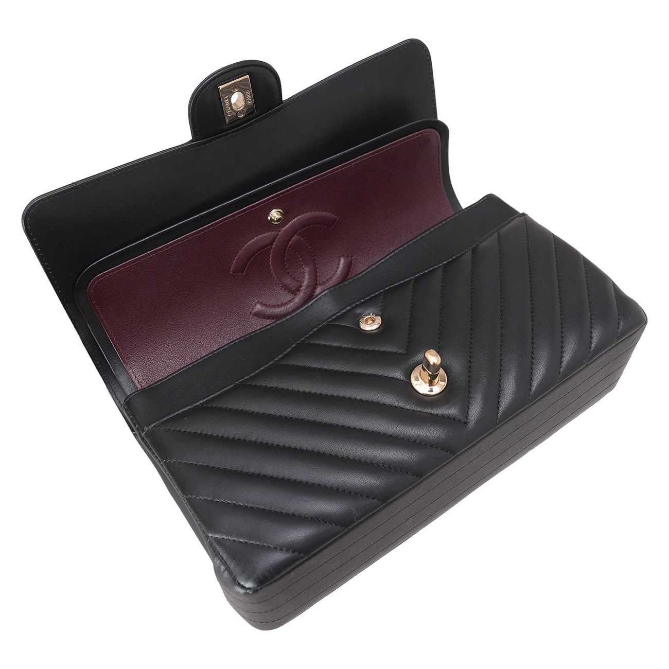 CHANEL(USED)샤넬 램스킨 쉐브론 클래식 미듐 플랩백