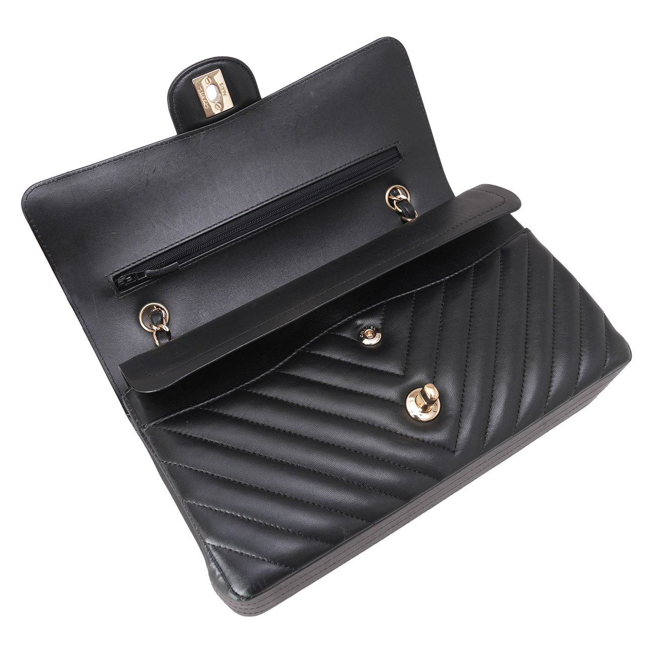 CHANEL(USED)샤넬 램스킨 쉐브론 클래식 미듐 플랩백