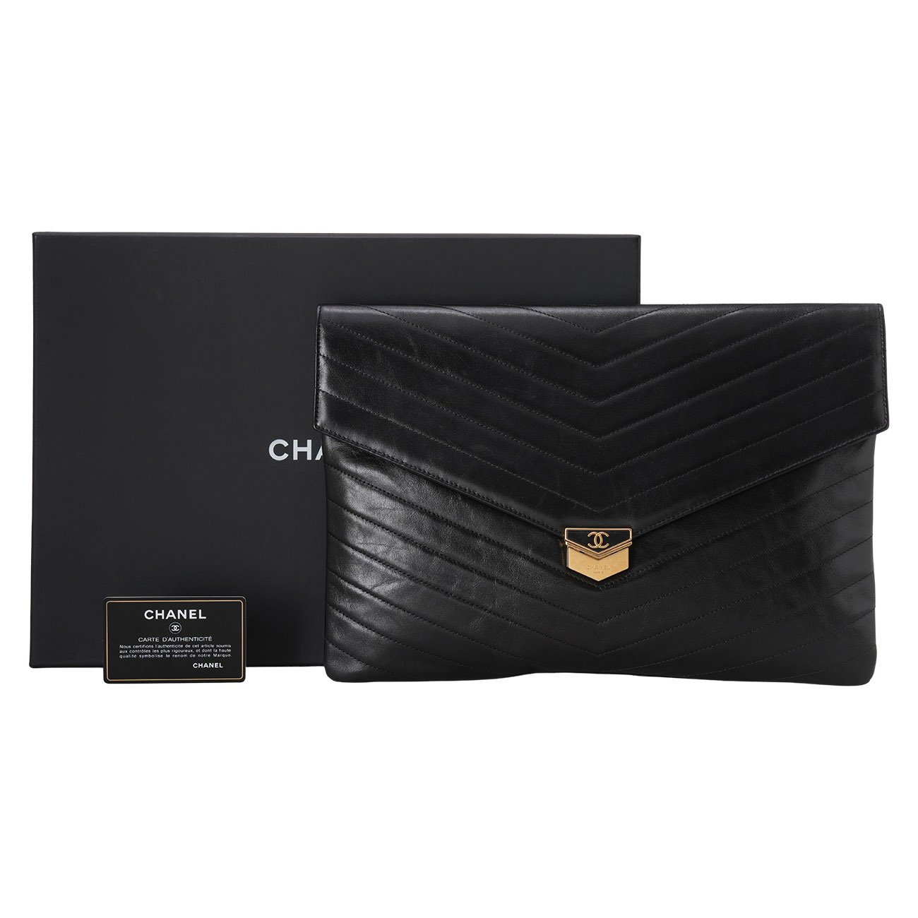CHANEL(USED)샤넬 시즌 쉐브론 플랩 클러치