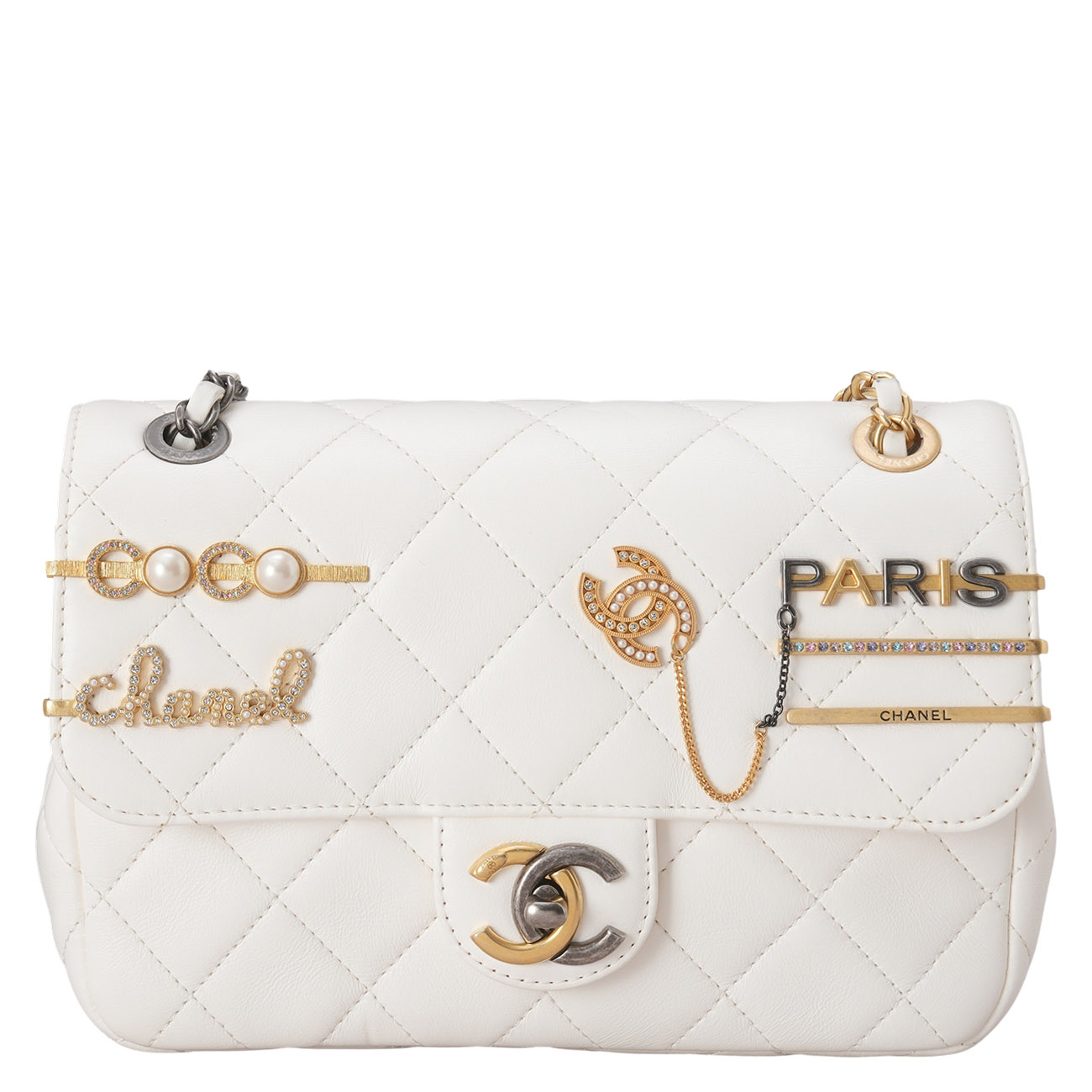 CHANEL(USED)샤넬 시즌 CC로고 체인 플랩 백