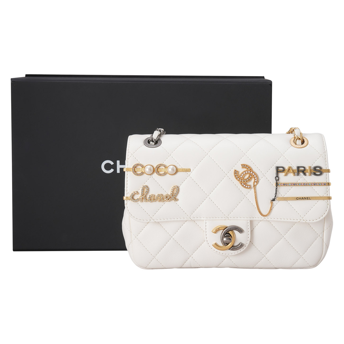 CHANEL(USED)샤넬 시즌 CC로고 체인 플랩 백