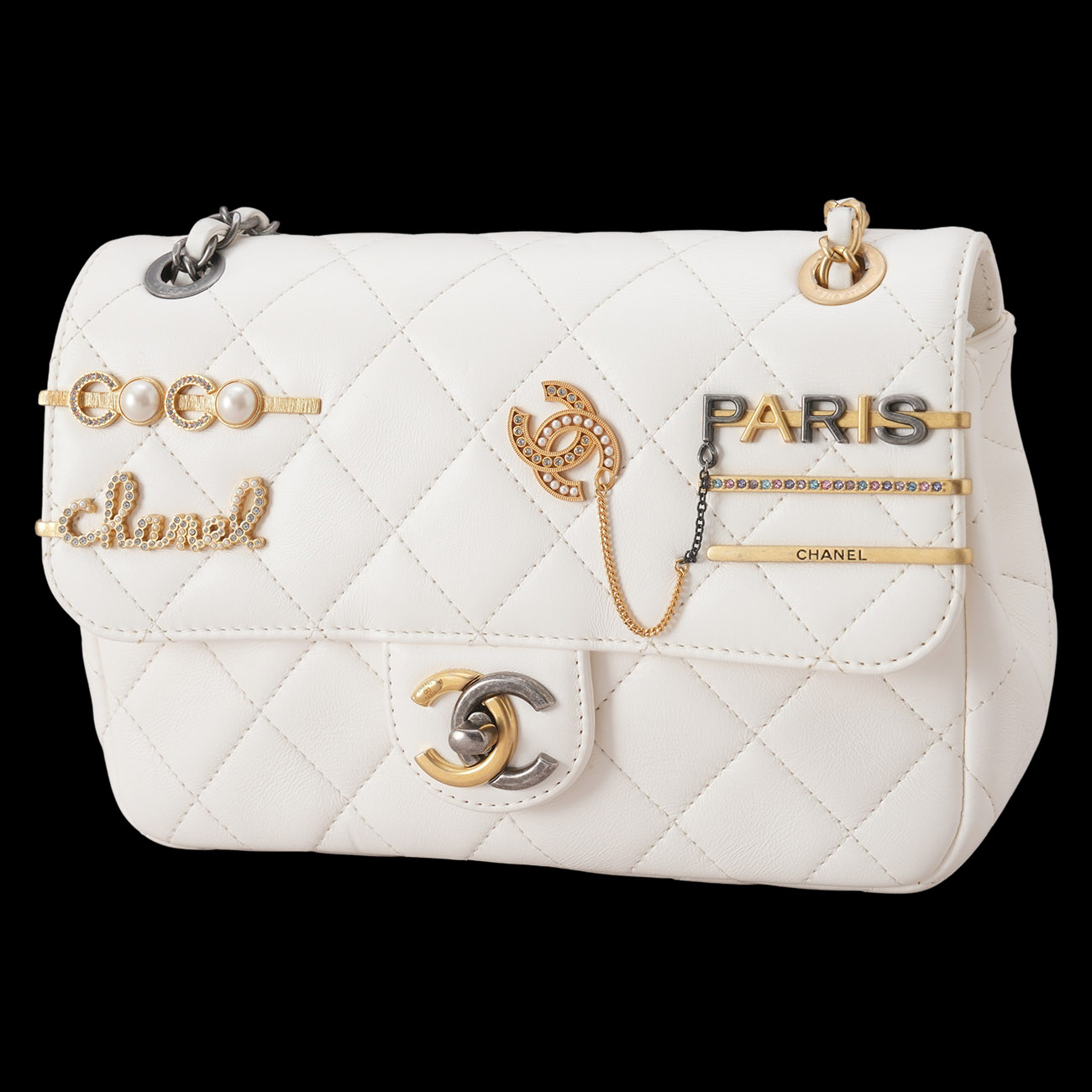 CHANEL(USED)샤넬 시즌 CC로고 체인 플랩 백