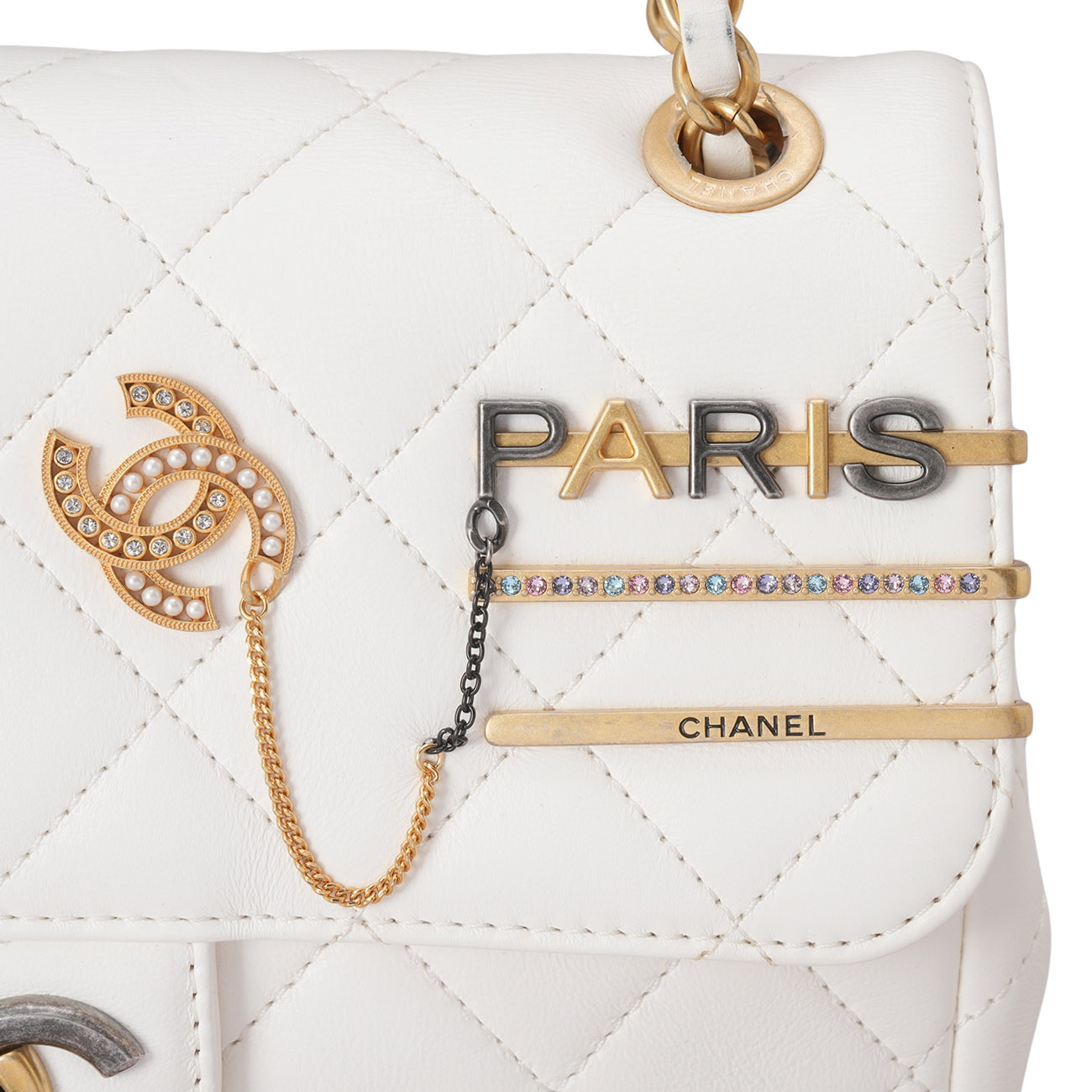 CHANEL(USED)샤넬 시즌 CC로고 체인 플랩 백