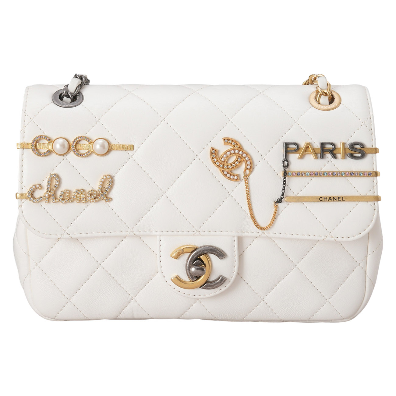 CHANEL(USED)샤넬 시즌 CC로고 체인 플랩 백