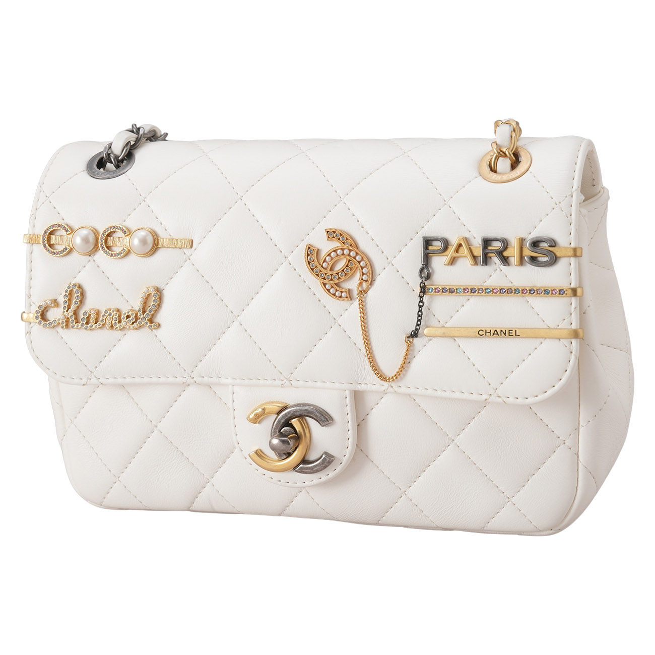 CHANEL(USED)샤넬 시즌 CC로고 체인 플랩 백