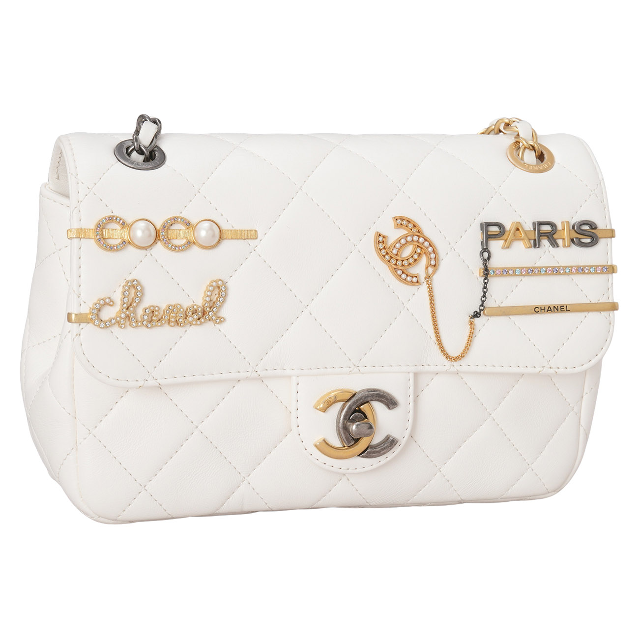 CHANEL(USED)샤넬 시즌 CC로고 체인 플랩 백