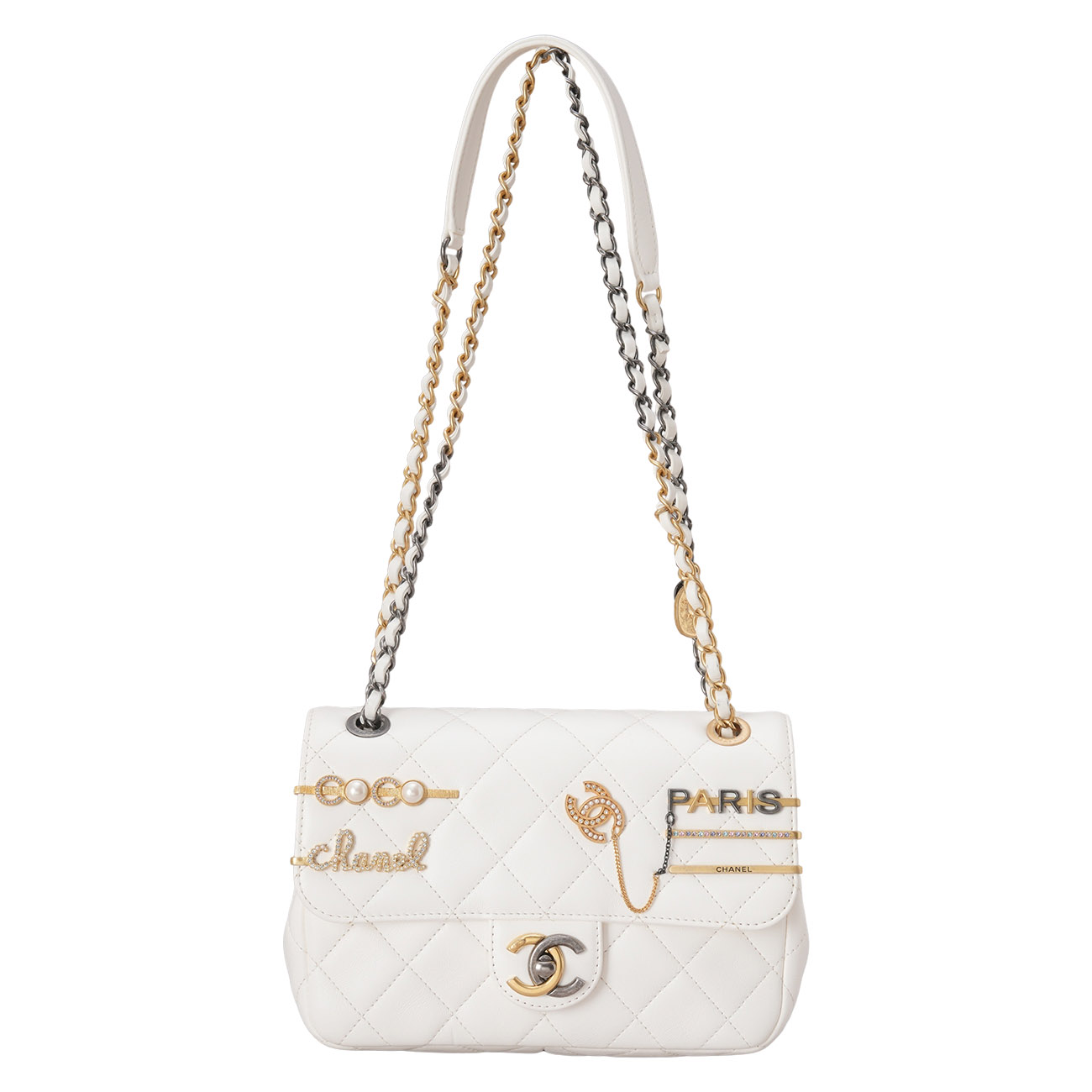 CHANEL(USED)샤넬 시즌 CC로고 체인 플랩 백