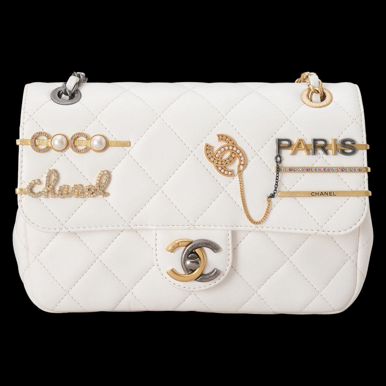 CHANEL(USED)샤넬 시즌 CC로고 체인 플랩 백