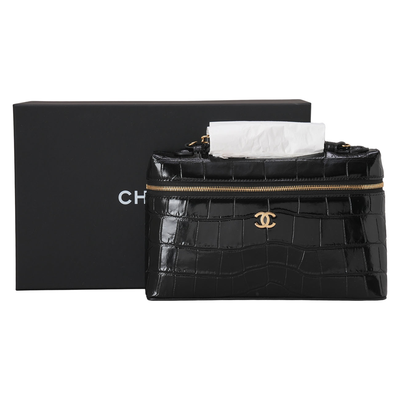 CHANEL(USED)샤넬 AP5347 크로코패턴 코스메틱 케이스 라지