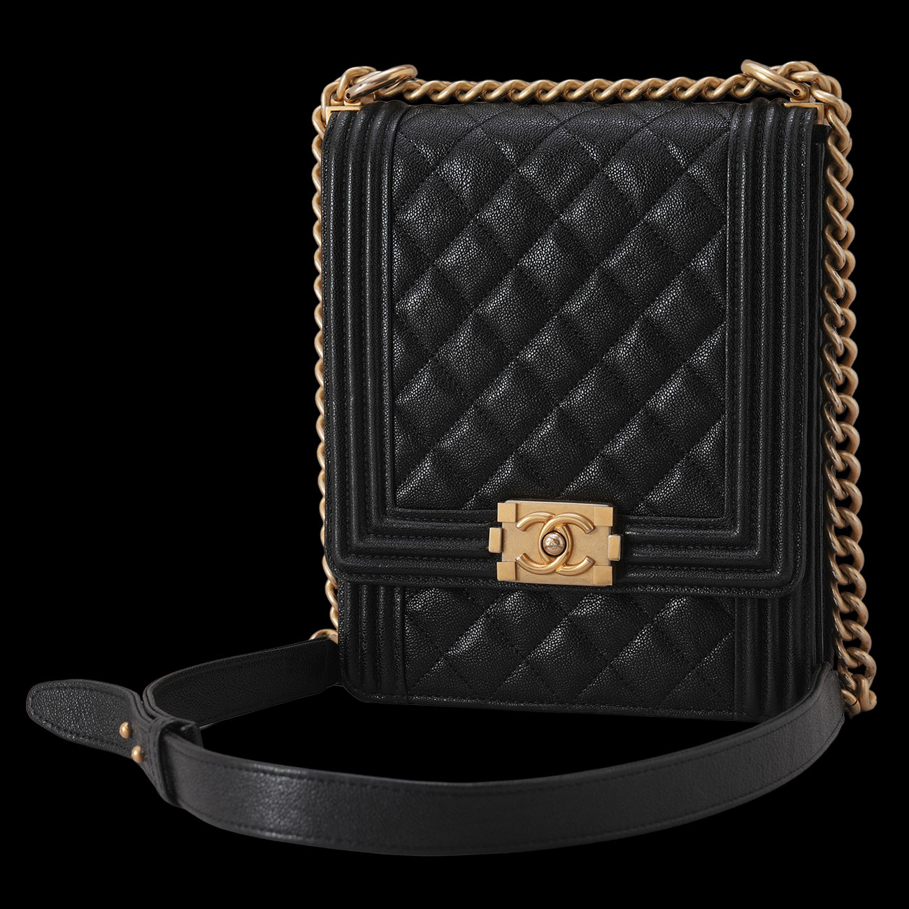 CHANEL(USED)샤넬 AS0130 캐비어 보이 플랩백